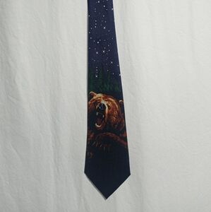 Vintage A. Rogers 90's Bear Navy Tie